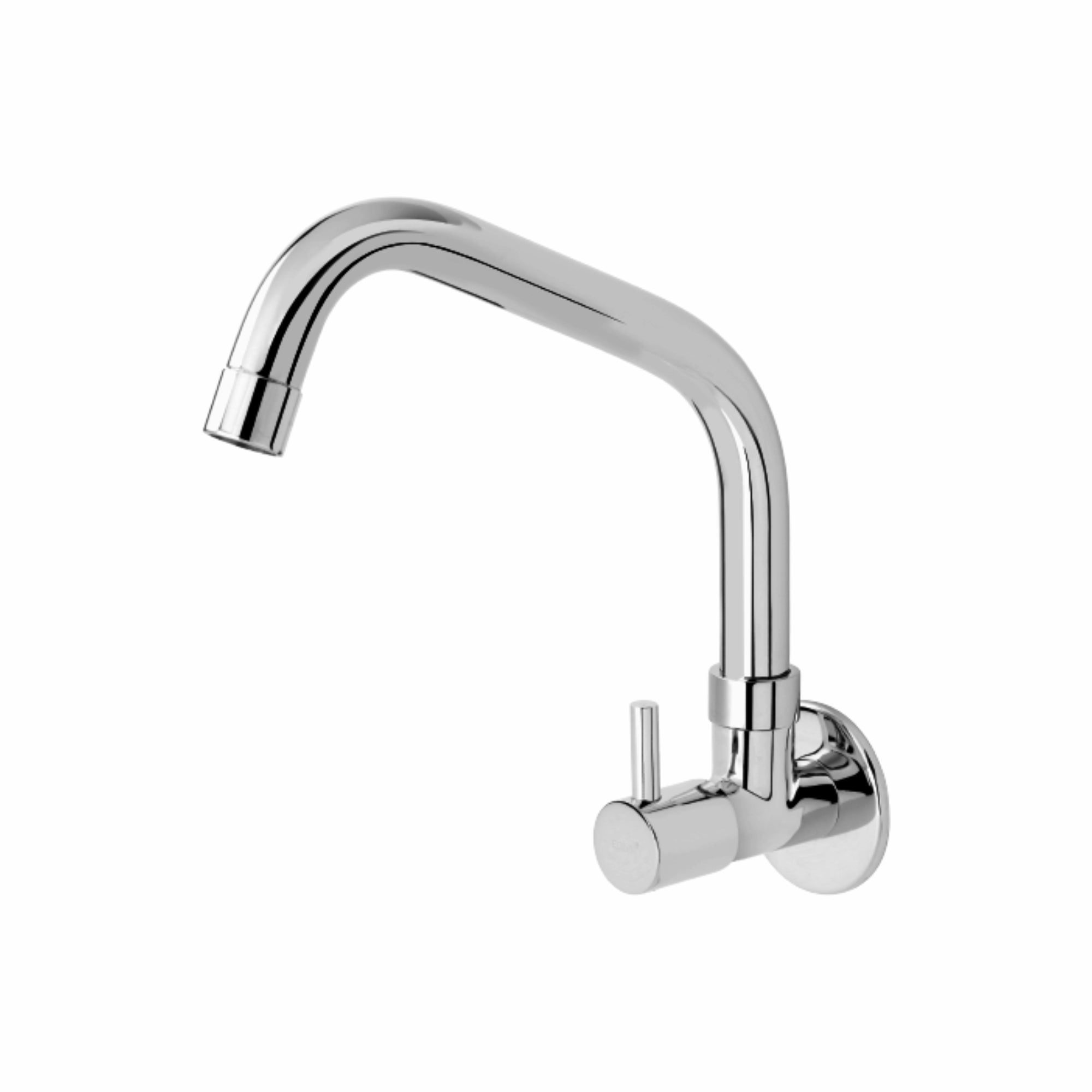 Asiatique Sink Cock With Extended Swivel Spout Wall Mounted With Flange  (A-008EX), Antique Series Premium Faucets & Sink Mixers