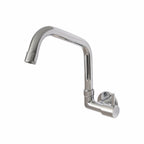 Asiatique Sink Cock with Extended Swivel Spout Side Handle Wall Mounted with Flange (A-008EX SH), Antique Series Premium Faucets & Sink Mixers