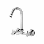 Asiatique Sink Mixer With Swivel 'J' Spout Wall Mounted  (A-013), Antique Series Premium Faucets & Sink Mixers