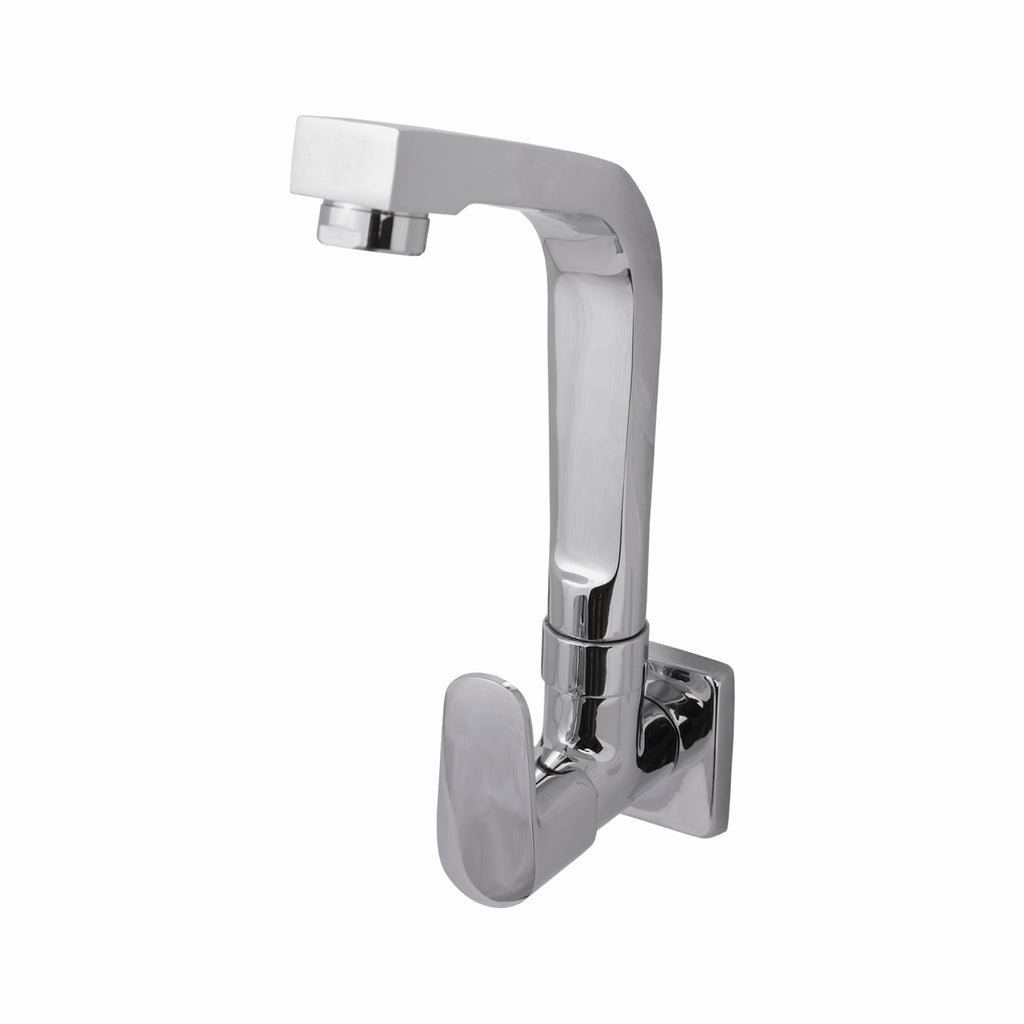 Asiatique Sink Cock With Casted Spout Wall Mounted With Flange (AS-008), Aster Series Bathroom & Kitchen Faucets | Premium Modern Tap Collection