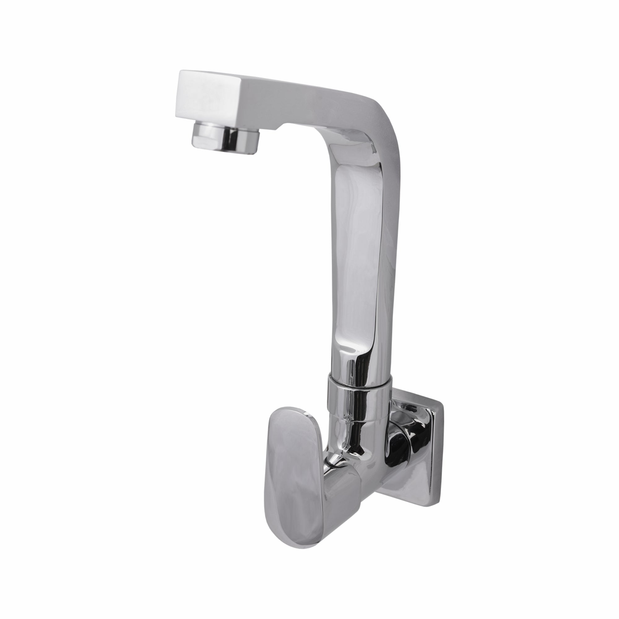 Asiatique Sink Cock With Casted Spout Wall Mounted With Flange (AS-008), Aster Series Bathroom & Kitchen Faucets | Premium Modern Tap Collection