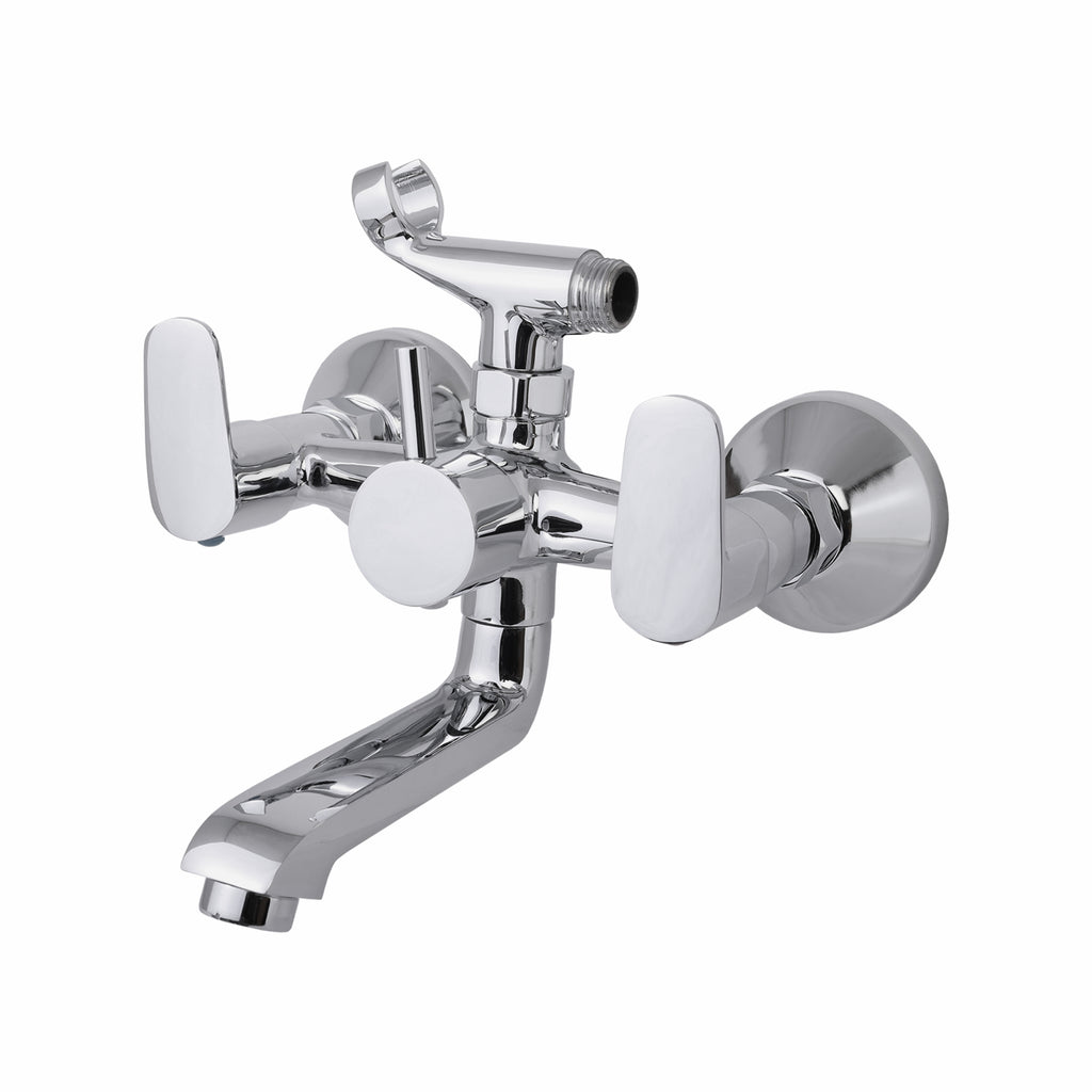 Asiatique Wall Mixer Tele. With Crutch ARR. of Tele. Shower (AS-016), Aster Series Bathroom & Kitchen Faucets | Premium Modern Tap Collection