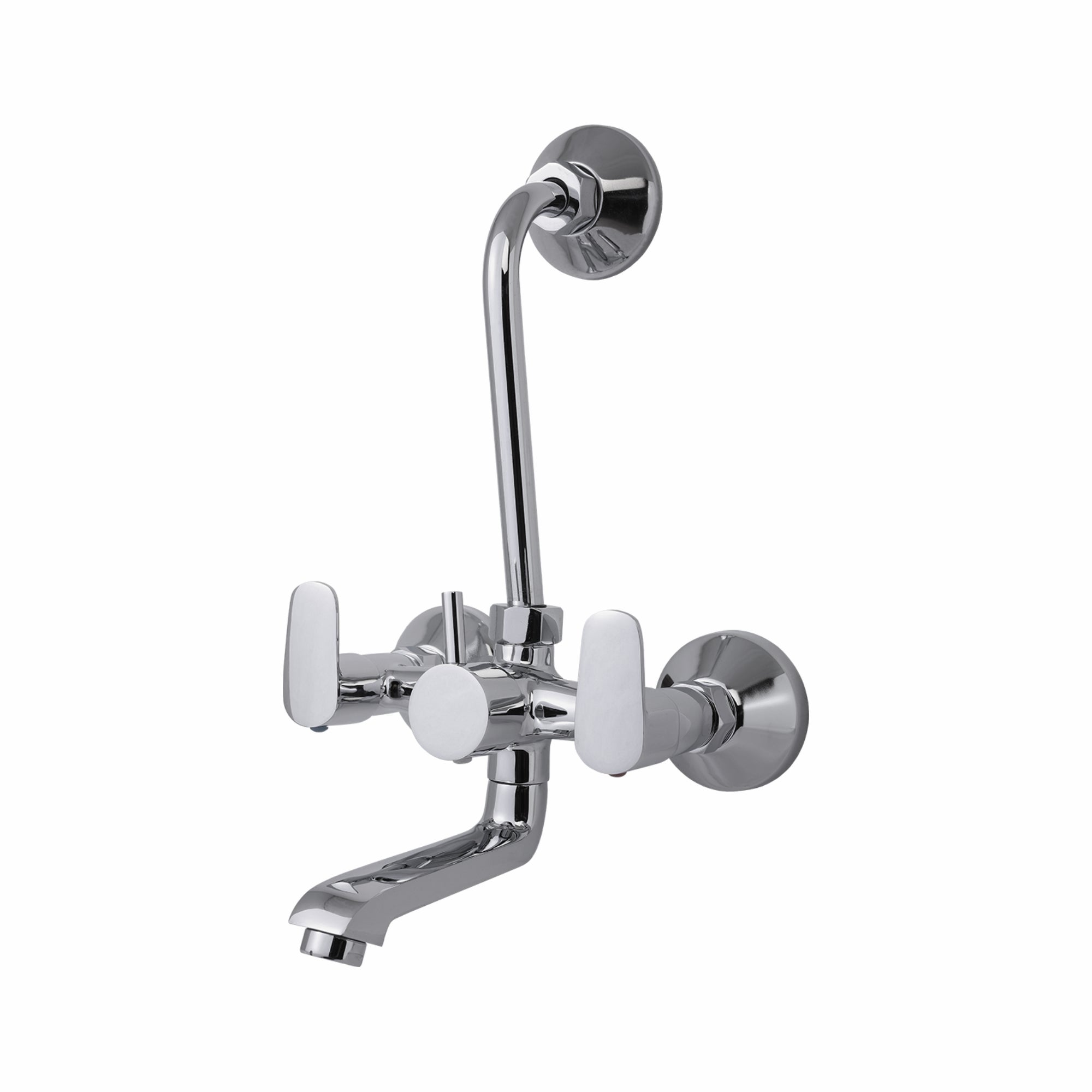 Asiatique Wall Mixer Tele. With 'L' Bend for ARR. of O/H Shower (AS-017), Aster Series Bathroom & Kitchen Faucets | Premium Modern Tap Collection