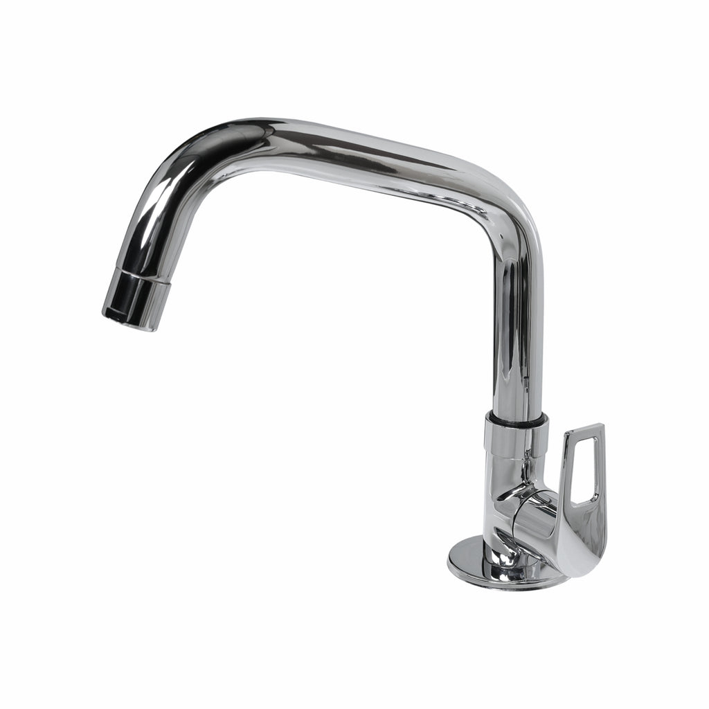 Asiatique Pillar Cock With Extended Swivel Spout (B-002EX), Bronze Series Premium Brass Faucet Collection, Chrome Basin Mixers, Pillar Cocks, Sink Mixers & Bathroom Taps