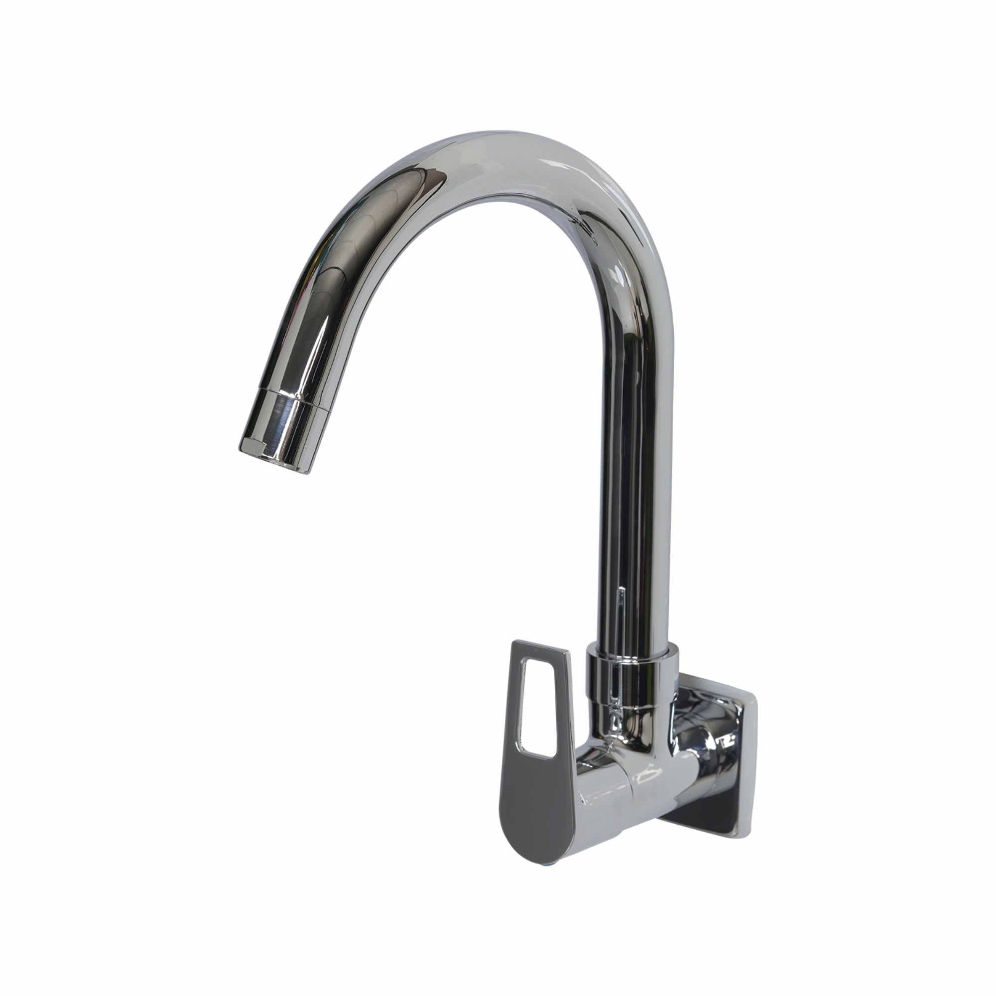 Asiatique Sink Cock With Swivel ‘J’ Spout Wall Mounted With Flange (B-008), Bronze Series Premium Brass Faucet Collection, Chrome Basin Mixers, Pillar Cocks, Sink Mixers & Bathroom Taps