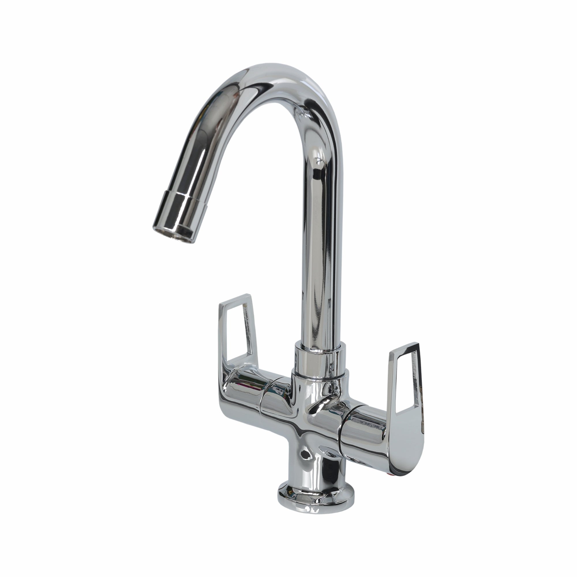 Asiatique C/H Basin Mixer With Swivel ‘J’ Spout (B-011), Bronze Series Premium Brass Faucet Collection, Chrome Basin Mixers, Pillar Cocks, Sink Mixers & Bathroom Taps