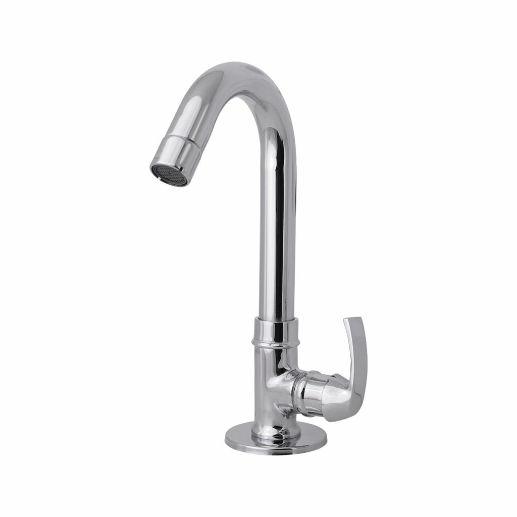 Asiatique Pillar Cock With Swivel 'j' Spout  (D-002), Delta Series Premium Brass Bathroom & Kitchen Faucets