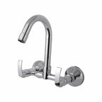 Asiatique S/L Sink Mixer With Swivel 'j' Spout Wall Mounted  (D-013), Delta Series Premium Brass Bathroom & Kitchen Faucets