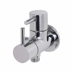 Asiatique 2 Way Angle Cock With Wall Flange (F-005TW), Florent Premium Brass Bathroom & Kitchen Faucet Collection, Chrome Finish Mixer, Pillar Cock & Wall Mounted Tap