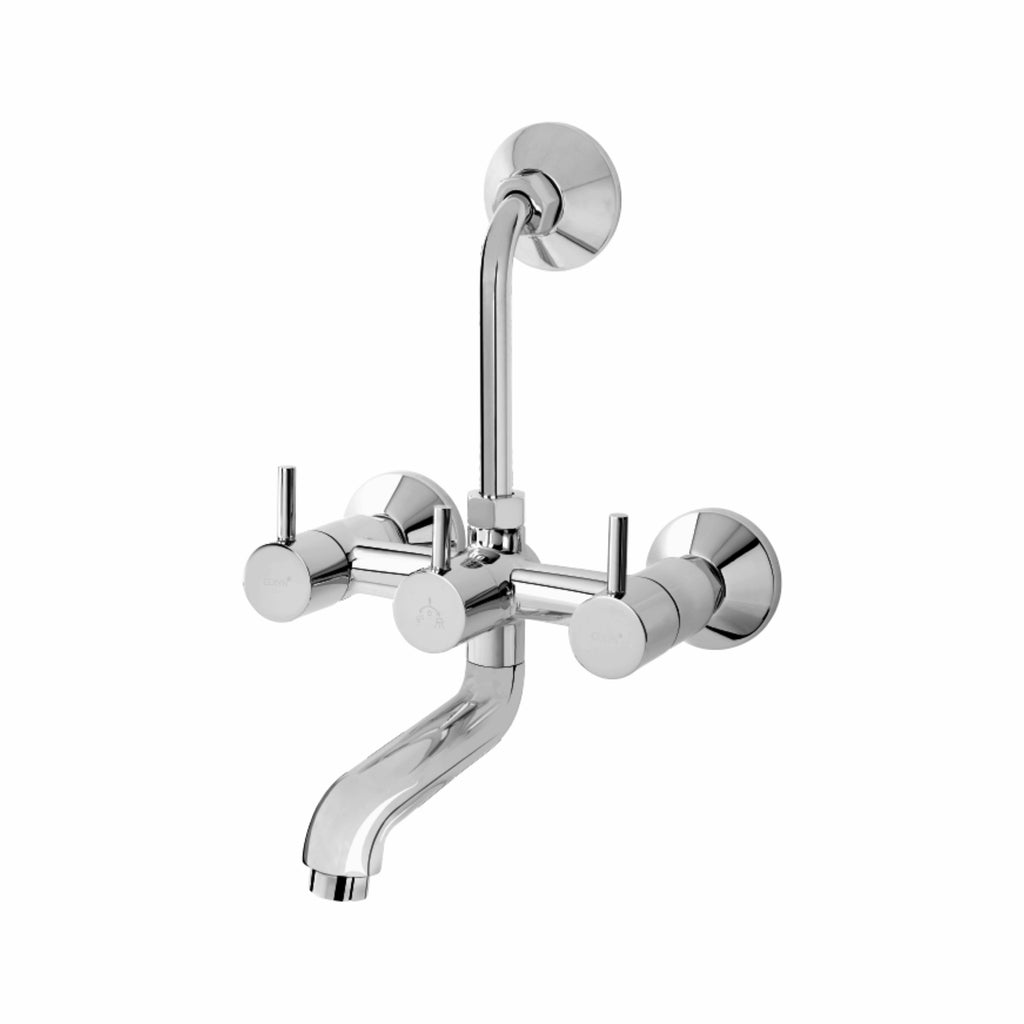 Asiatique Wall Mixer Telephonic With ‘L’ Bend for ARR. Of O/H Shower (F-017), Florent Premium Brass Bathroom & Kitchen Faucet Collection, Chrome Finish Mixer, Pillar Cock & Wall Mounted Taps