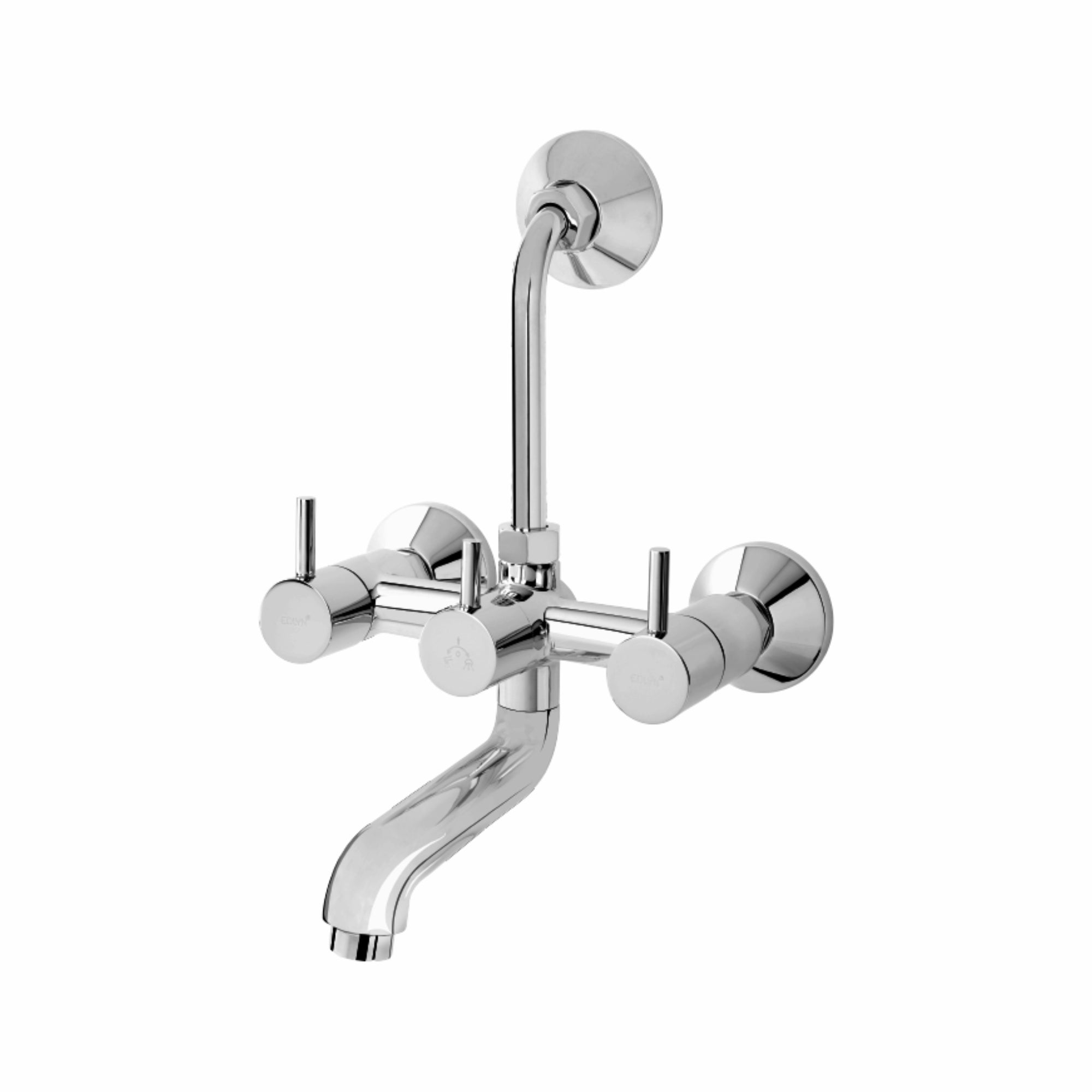 Asiatique Wall Mixer Telephonic With ‘L’ Bend for ARR. Of O/H Shower (F-017), Florent Premium Brass Bathroom & Kitchen Faucet Collection, Chrome Finish Mixer, Pillar Cock & Wall Mounted Taps