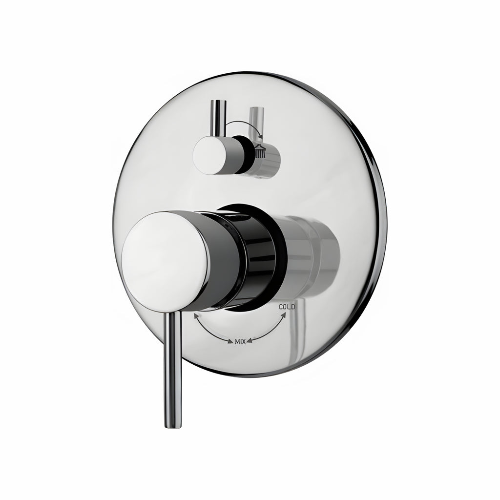 Asiatique S/L Div. Upper Parts Handle, Button & Plate (F-024), Florent Premium Brass Bathroom & Kitchen Faucet Collection, Chrome Finish Mixer, Pillar Cock & Wall Mounted Tap
