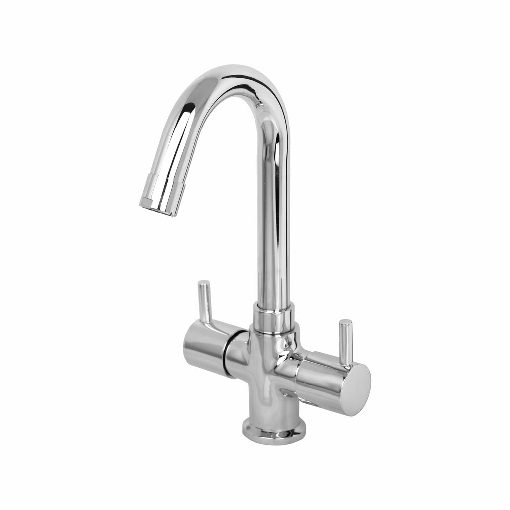 Asiatique C/H Basin Mixer With Swivel ‘J’ Spout (G-011), Gem Series Bathroom & Kitchen Faucets | Premium Modern Tap Collection
