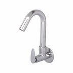 Asiatique Sink Cock With Swivel ‘J’ Spout Wall Mounted With Flange (I-008), Idea Series Premium CP Bath Fittings & Faucets