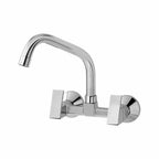 Asiatique Sink Mixer With Extended Swivel Spout Wall Mounted (L-013EX), Lenz Series Premium CP Bath Fittings & Faucets