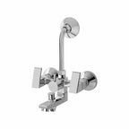 Asiatique 3 in 1 Wall Mixer With Pro. For Tele. Shower & O/H Shower (L-018), Lenz Series Premium CP Bath Fittings & Faucets