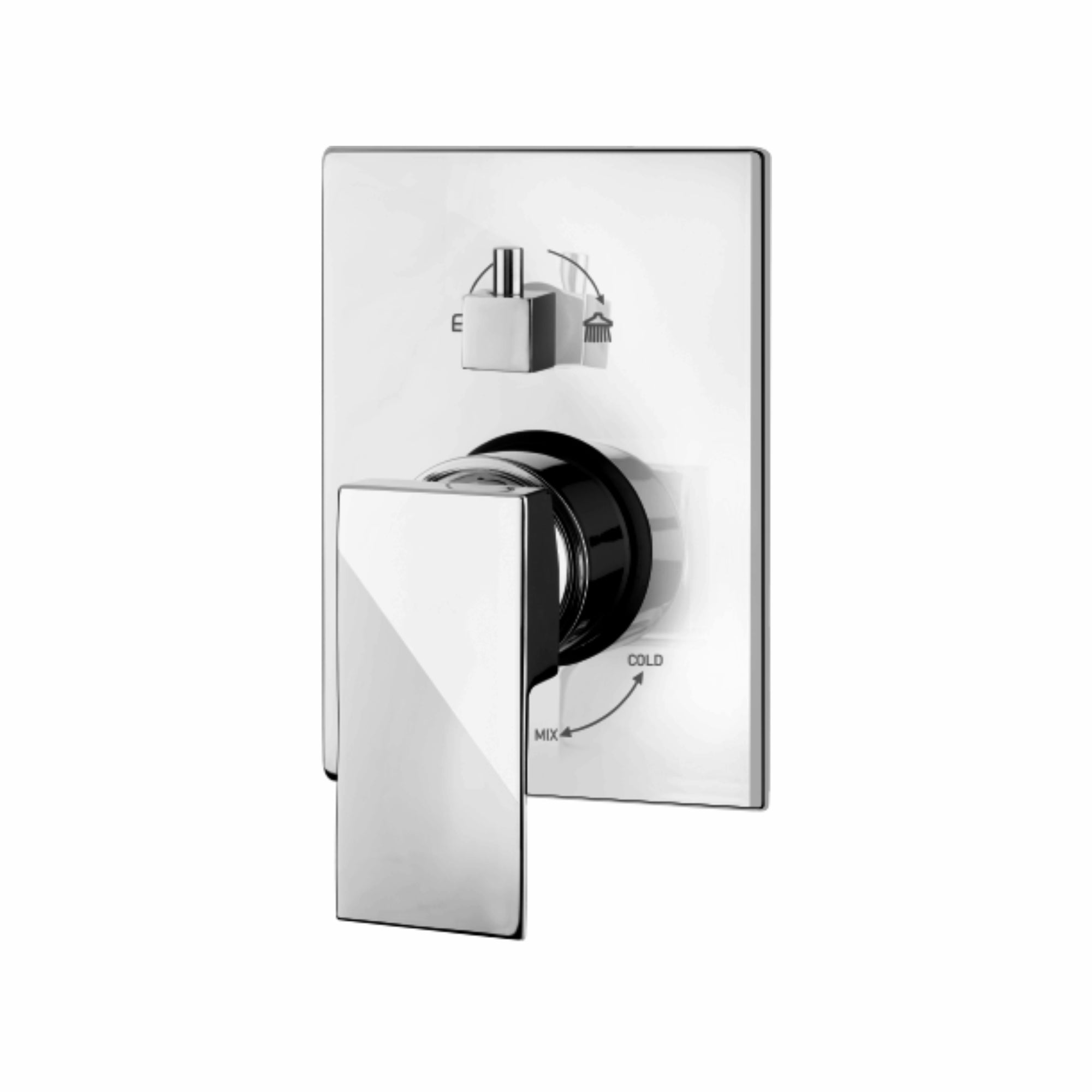 Asiatique S/L Div. Upper Parts Handle, Button & Plate (L-024), Lenz Series Premium CP Bath Fittings & Faucets