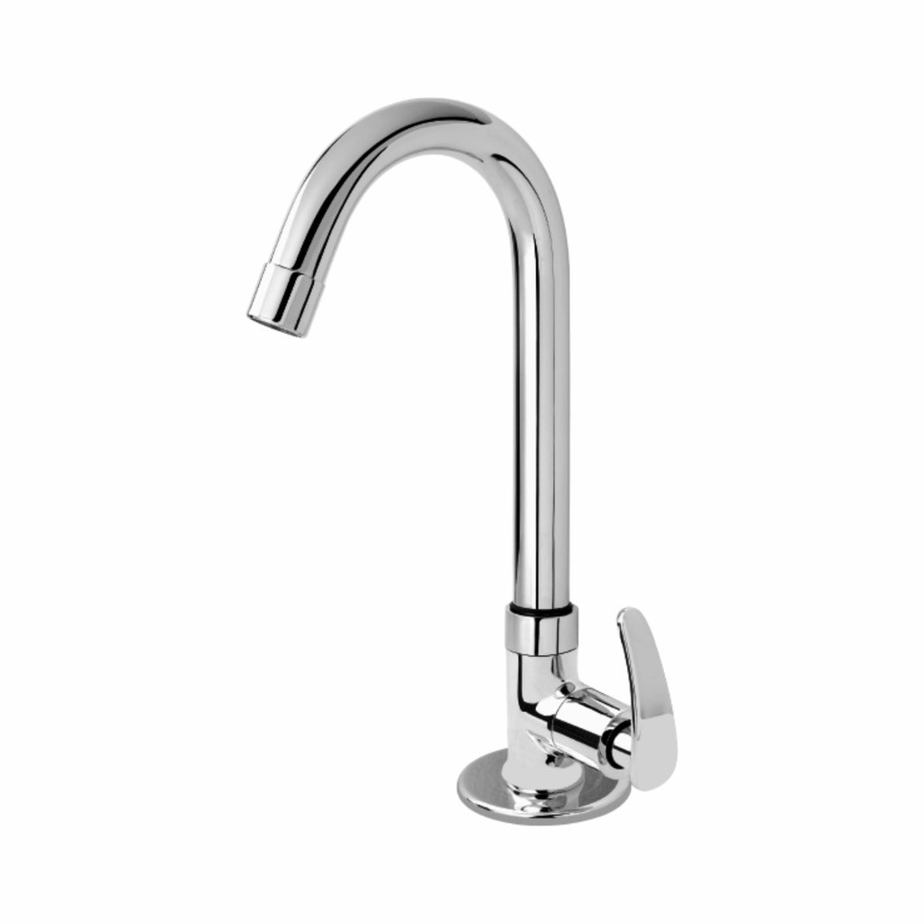 Asiatique Pillar Cock With Swivel ‘J’ Spout (N-002), Navy Series Premium CP Bath Fittings & Faucets