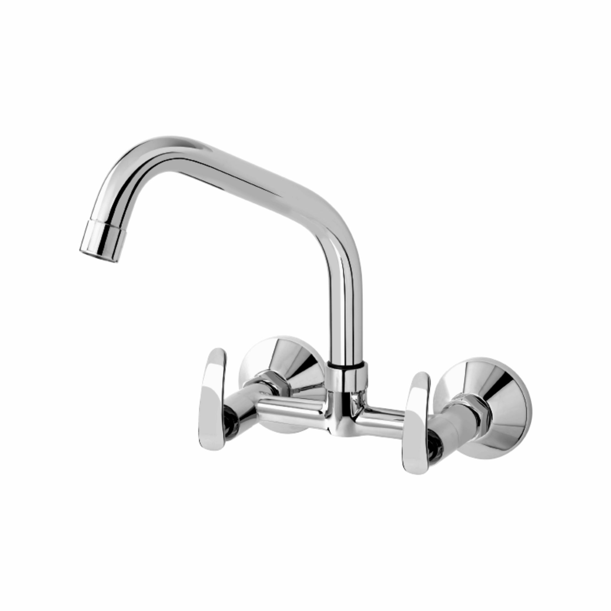Asiatique Sink Mixer With Extended Swivel Spout Wall Mounted (N-013EX), Navy Series Premium CP Bath Fittings & Faucets