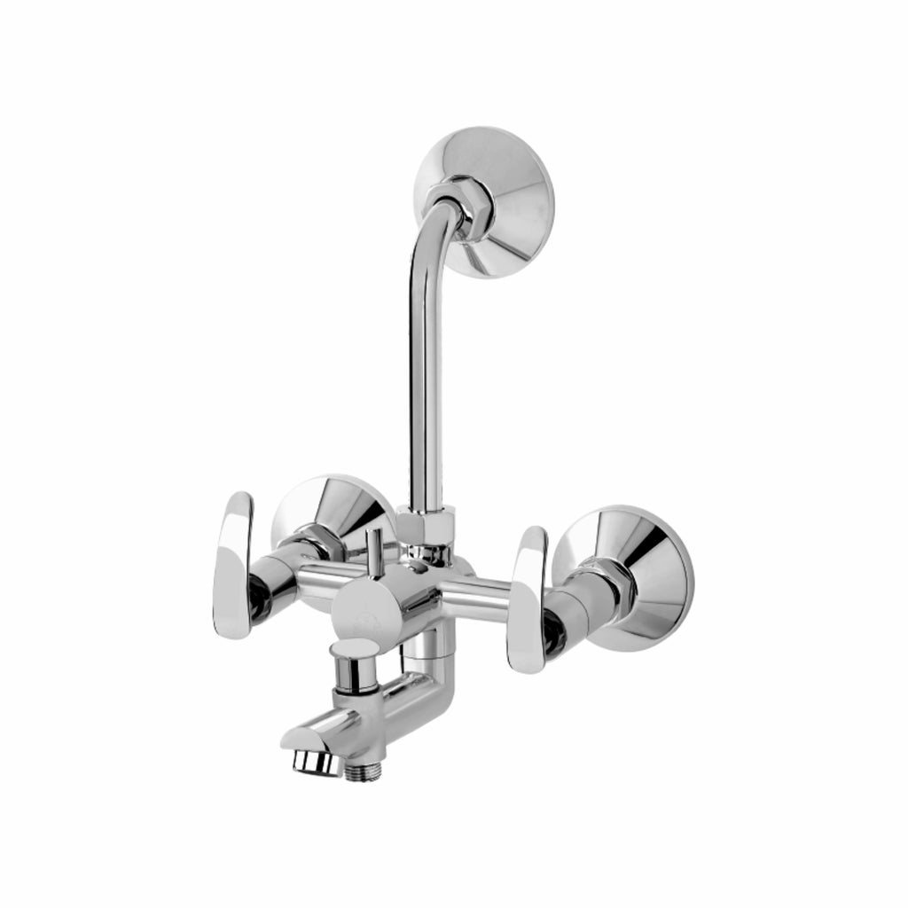 Asiatique 3 in 1 Wall Mixer With Pro. For Tele. Shower & O/H Shower (N-018), Navy Series Premium CP Bath Fittings & Faucets