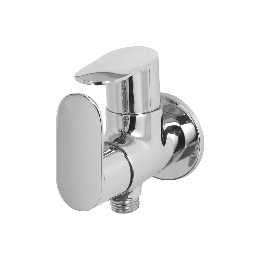 Asiatique 2 Way Angle Cock With Wall Flange (O-005TW), Orient Series Premium Brass Bathroom & Kitchen Faucet Collection