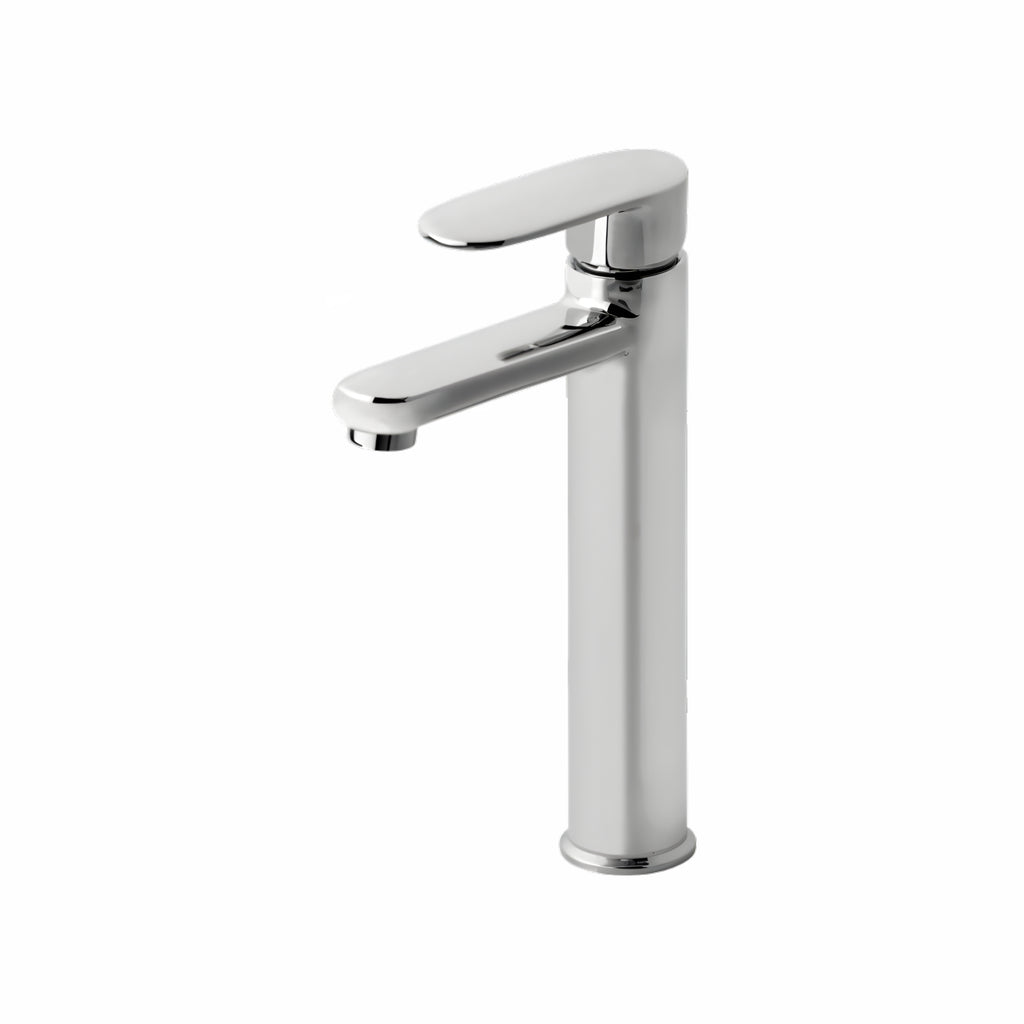 Asiatique S/L Basin Mixer With Extended Body Braided Hoses (O-009EX), Orient Series Premium Brass Bathroom & Kitchen Faucet Collection