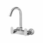 Asiatique Sink Mixer With Swivel ‘J’ Spout Wall Mounted (O-013), Orient Series Premium Brass Bathroom & Kitchen Faucet Collection
