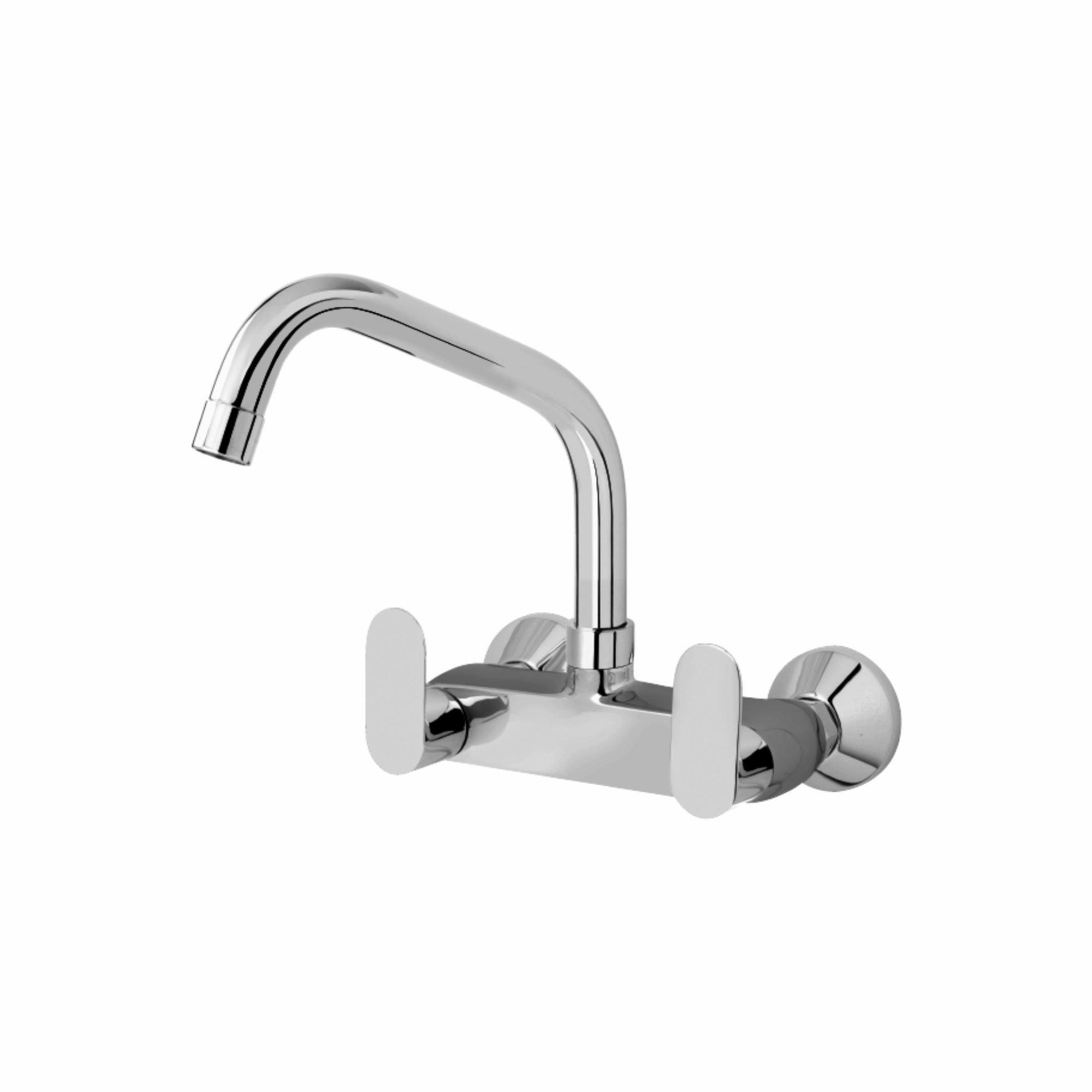 Asiatique Sink Mixer With Extended Swivel Spout Wall Mounted (O-013EX), Orient Series Premium Brass Bathroom & Kitchen Faucet Collection