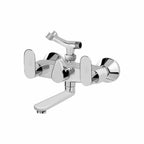 Asiatique Wall Mixer Telephonic With Crutch ARR. Of Tele. Shower (O-016), Orient Series Premium Brass Bathroom & Kitchen Faucet Collection