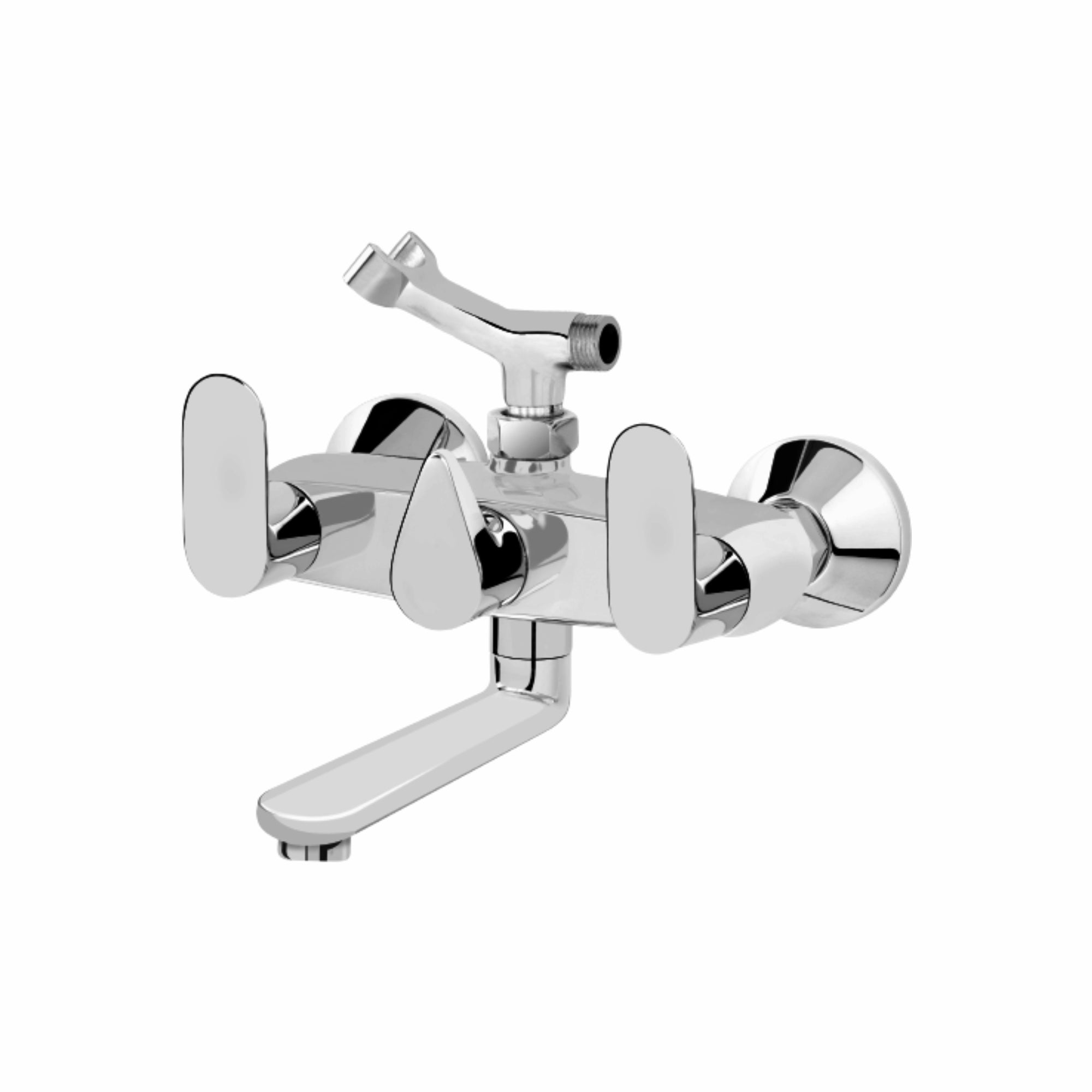 Asiatique Wall Mixer Telephonic With Crutch ARR. Of Tele. Shower (O-016), Orient Series Premium Brass Bathroom & Kitchen Faucet Collection