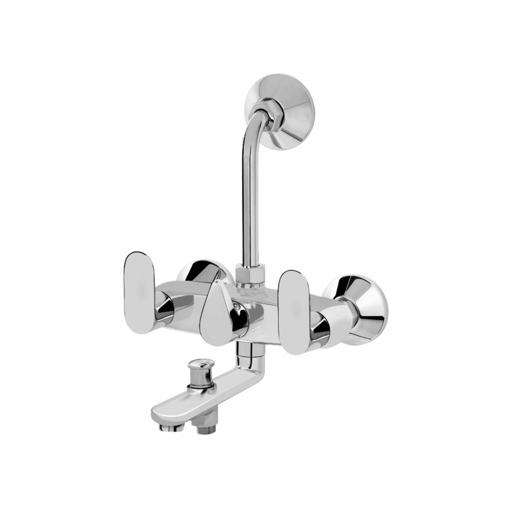 Asiatique 3 in 1 Wall Mixer With Pro. For Tele. Shower & O/H Shower (O-018), Orient Series Premium Brass Bathroom & Kitchen Faucet Collection