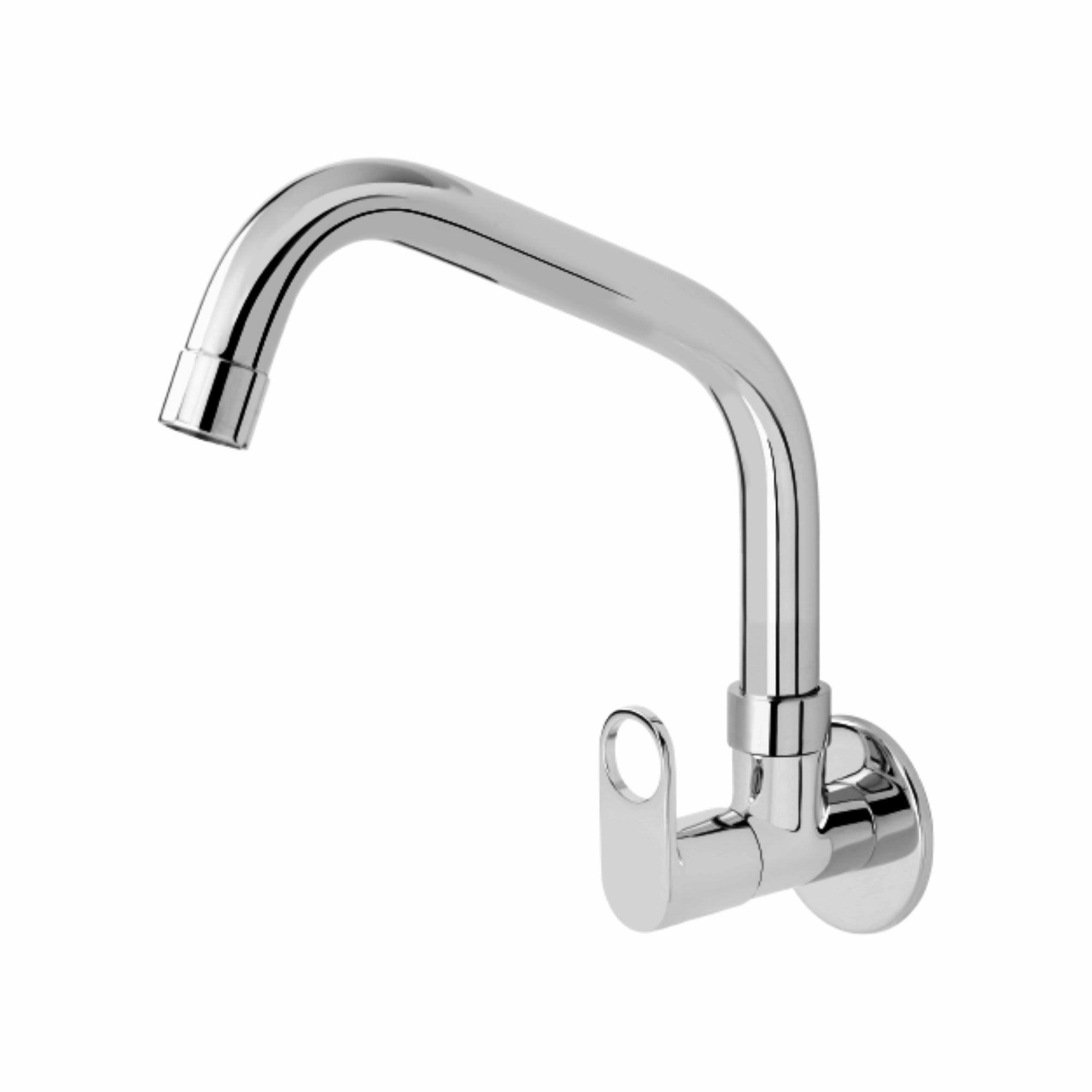 Asiatique Sink Cock With Extended Swivel Spout Wall Mounted With Flange (OP-008EX), OPPO Series Premium Faucets & Mixers