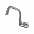Asiatique Sink Cock WIth Extended Swivel Spout Side Handle Wall Mounted With Flange (OP-008EX SH), OPPO Series Premium Faucets & Mixers