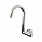 Asiatique Sink Cock WIth Extended Swivel 'J' Spout Side Handle Wall Mounted With Flange (OP-008 SH), OPPO Series Premium Faucets & Mixers