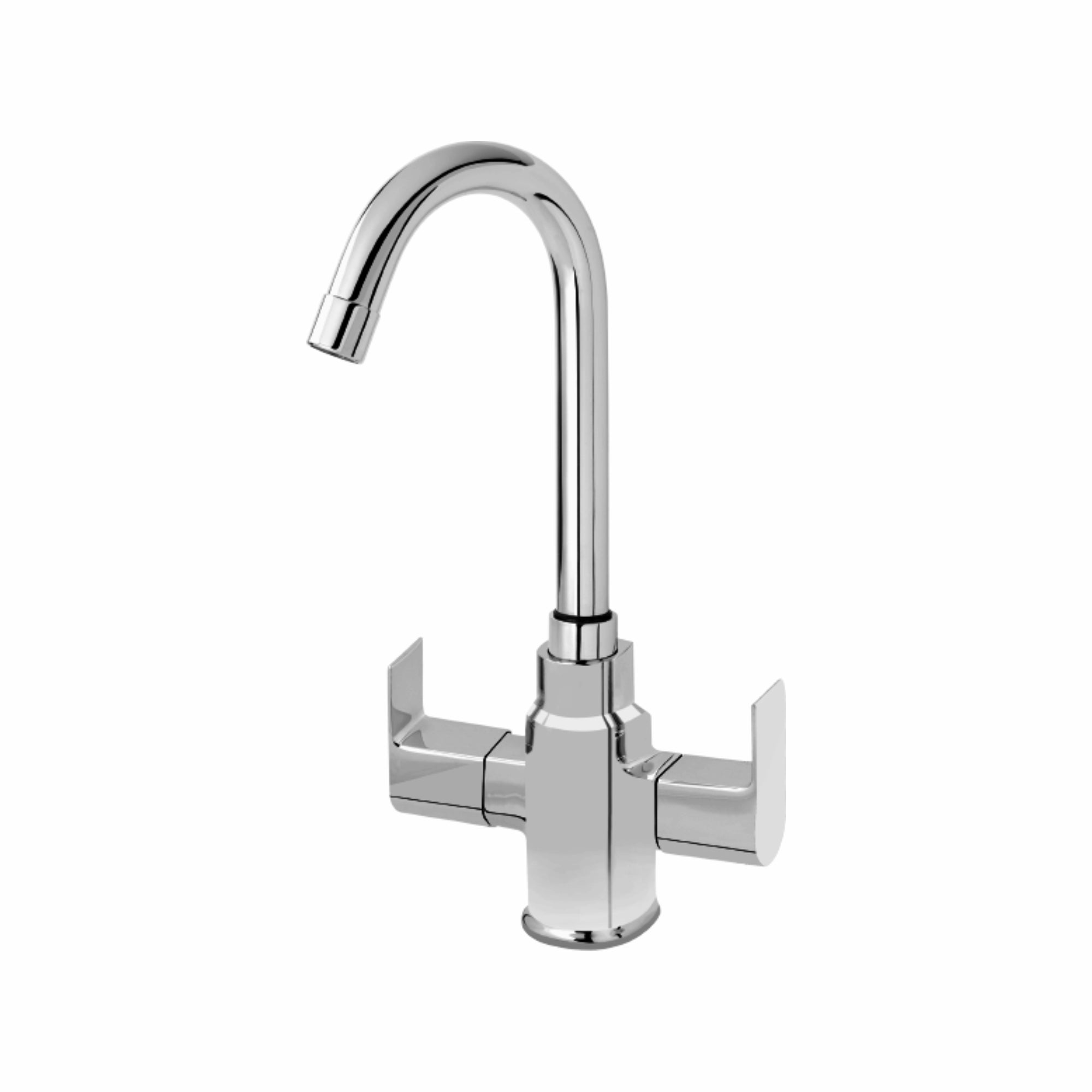 Asiatique C/H Basin Mixer With Swivel 'J' Spout (PL-0011), Plaza Series Bathroom Faucets & Mixers | Premium Brass Tap Collection