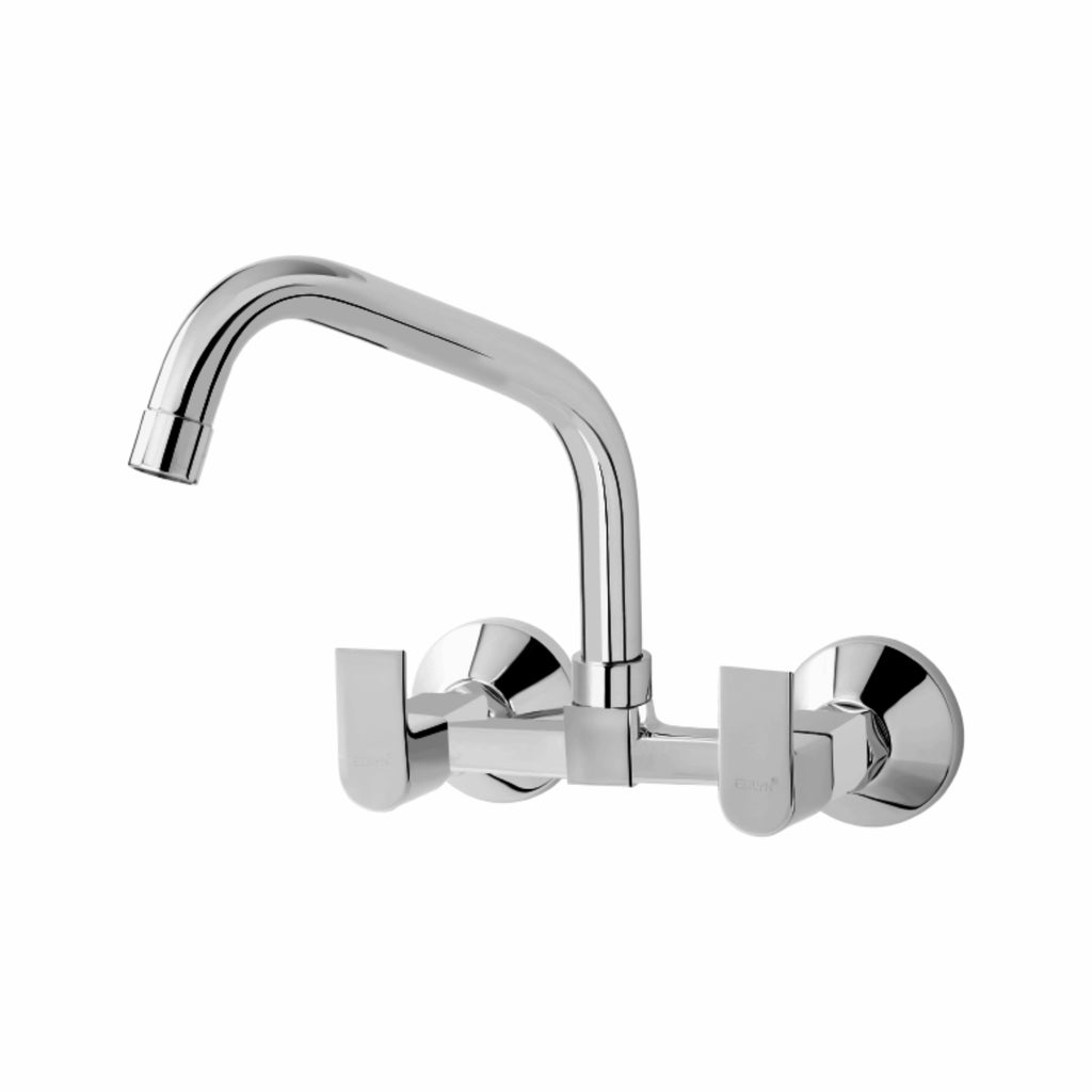 Asiatique Sink Mixer With Extended Swivel Spout Wall Mounted (PL-013EX), Plaza Series Bathroom Faucets & Mixers | Premium Brass Tap Collection