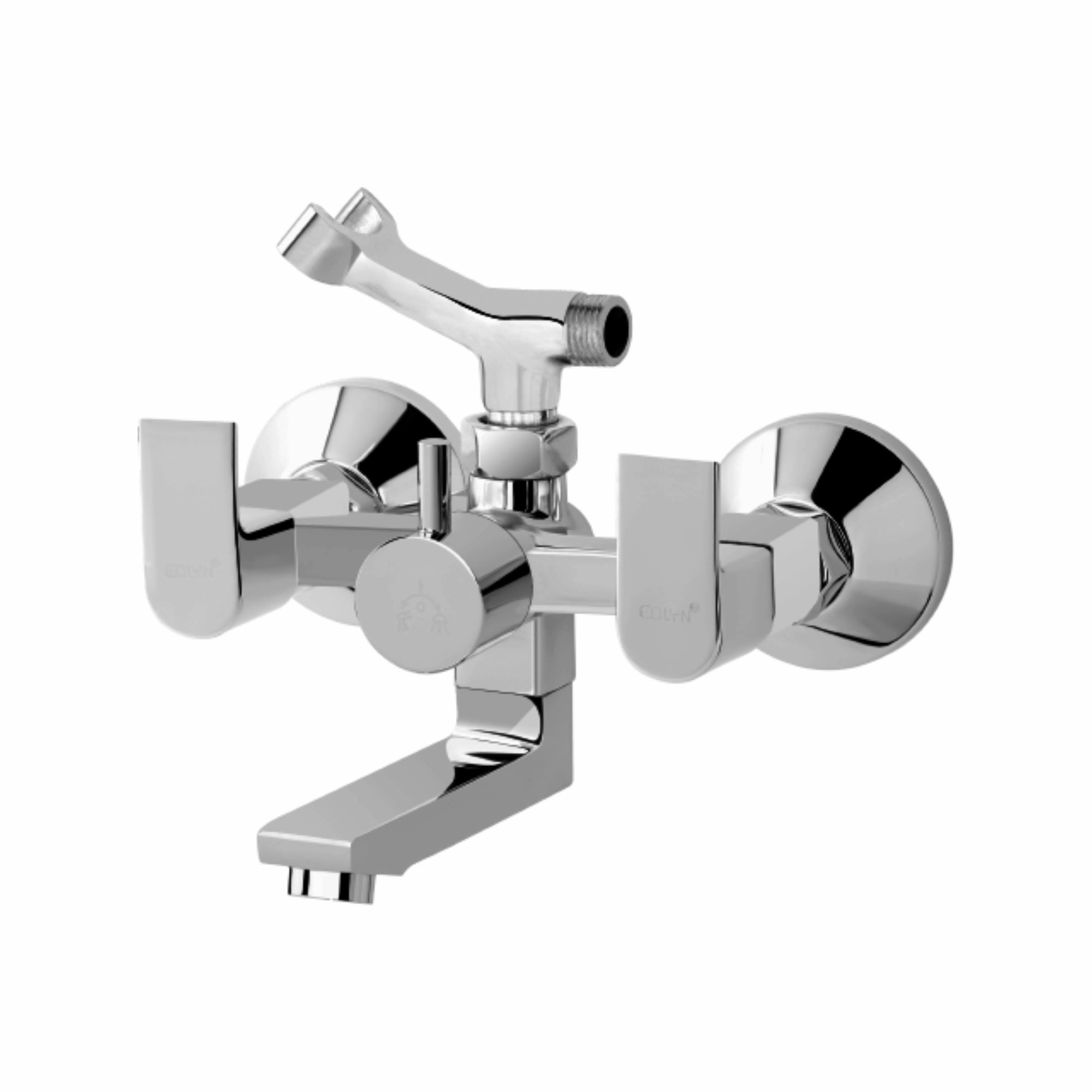 Asiatique Wall Mixer Telephonic With Crutch Arr. of Tele. Shower (PL-016), Plaza Series Bathroom Faucets & Mixers | Premium Brass Tap Collection