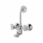 Asiatique 3 in 1 Wall Mixer With Pro. For Tele. Shower & O/H Shower (PL-018), Plaza Series Bathroom Faucets & Mixers | Premium Brass Tap Collection
