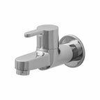 Asiatique Bib Cock Long Body With Wall Flange (S-004), Premium Brass Chrome Bathroom Faucet & Mixer Collection, Smart Series
