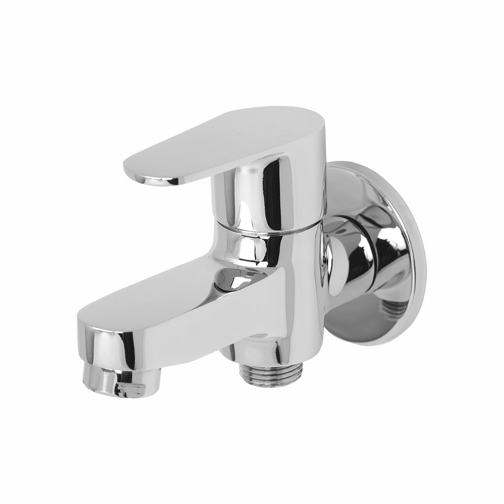 Asiatique S/L 2 in 1 Bib Cock With Wall Flange (U-015 S/L), UNO Series Kitchen & Bathroom Faucets | Minimal Modern Tap Collection