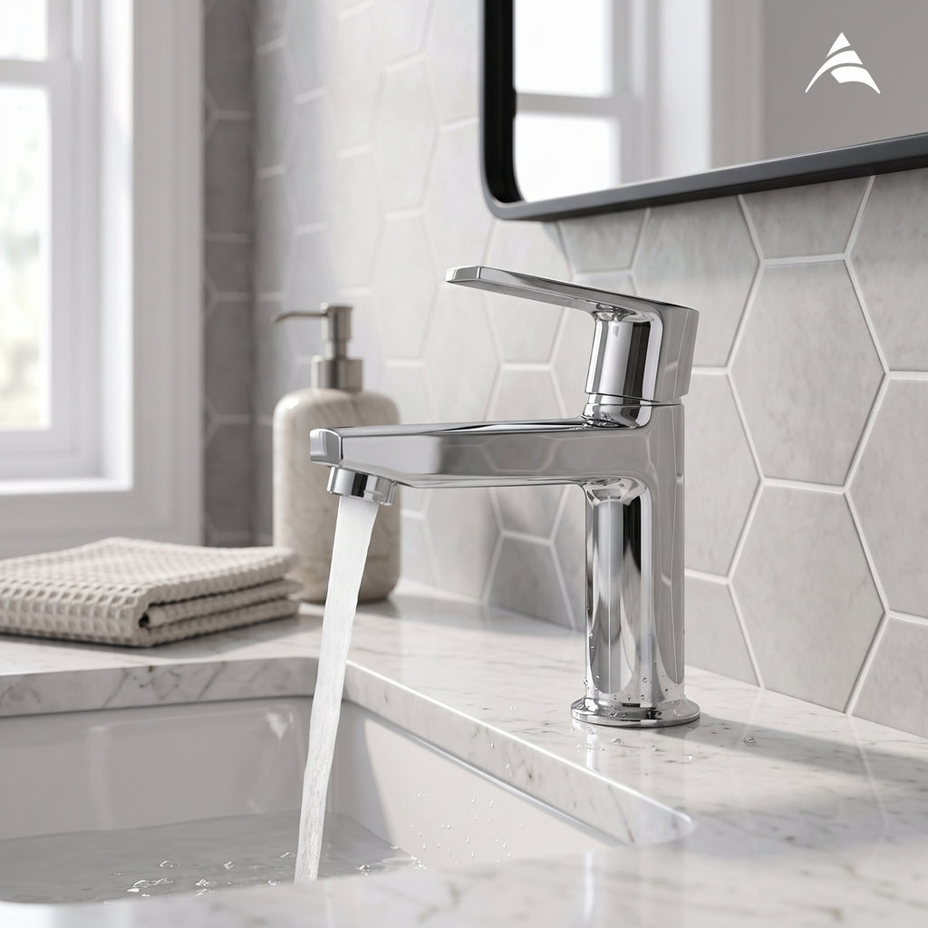 Asiatique Pillar Cock (C-000), Crystal Series Brass Faucet – Chrome Finish Bathroom & Kitchen Faucet with 15mm Cartridge