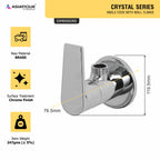 Asiatique Angle Cock With Wall Flange (C-005), Crystal Series Brass Faucet – Chrome Finish Bathroom & Kitchen Faucet with 15mm Cartridge