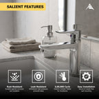 Asiatique S/L Basin Mixer With Braided Hoses (C-009), Crystal Series Brass Faucet – Chrome Finish Bathroom & Kitchen Faucet with 15mm Cartridge