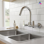 Asiatique Sink Mixer With Swivel ‘J’ Spout Wall Mounted (C-013), Crystal Series Brass Faucet – Chrome Finish Bathroom & Kitchen Faucet with 15mm Cartridge