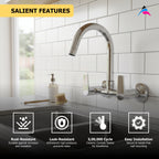 Asiatique Sink Mixer With Swivel ‘J’ Spout Wall Mounted (C-013), Crystal Series Brass Faucet – Chrome Finish Bathroom & Kitchen Faucet with 15mm Cartridge