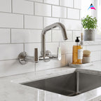 Asiatique Sink Mixer With Extended Swivel Spout Wall Mounted (C-013EX), Crystal Series Brass Faucet – Chrome Finish Bathroom & Kitchen Faucet with 15mm Cartridge