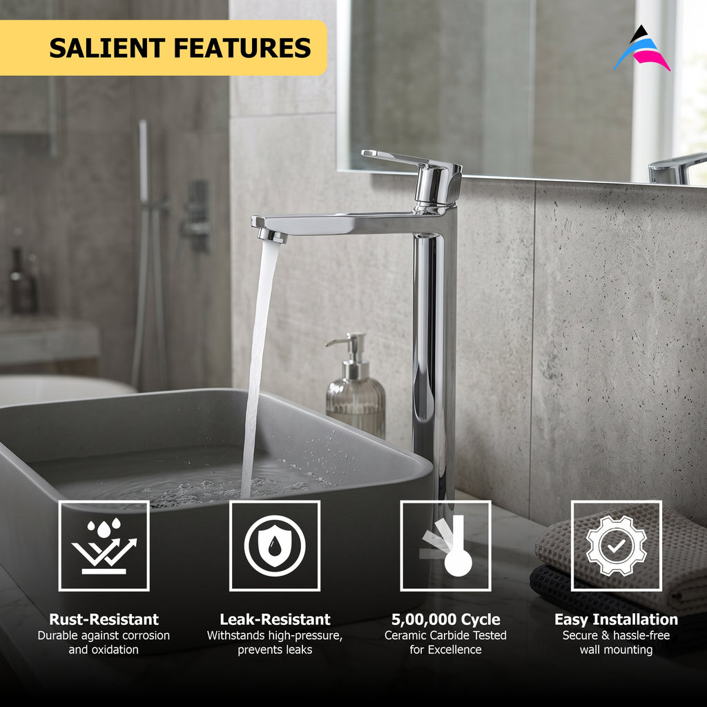Asiatique Pillar Cock Extension Body (C-023), Crystal Series Brass Faucet – Chrome Finish Bathroom & Kitchen Faucet with 15mm Cartridge