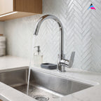 Asiatique S/L Sink Mixer Table Mounted (C-027), Crystal Series Brass Faucet – Chrome Finish Bathroom & Kitchen Faucet with 15mm Cartridge