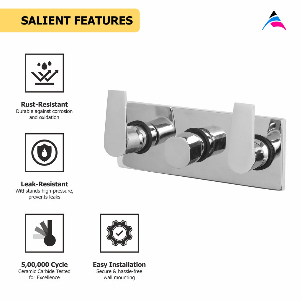 Asiatique Con. Wall Mixer Upper Part (C-029U), Crystal Series Brass Faucet – Chrome Finish Bathroom & Kitchen Faucet with 15mm Cartridge
