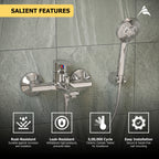 Asiatique S/L Bath & Shower Mixer (C-030), Crystal Series Brass Faucet – Chrome Finish Bathroom & Kitchen Faucet with 15mm Cartridge